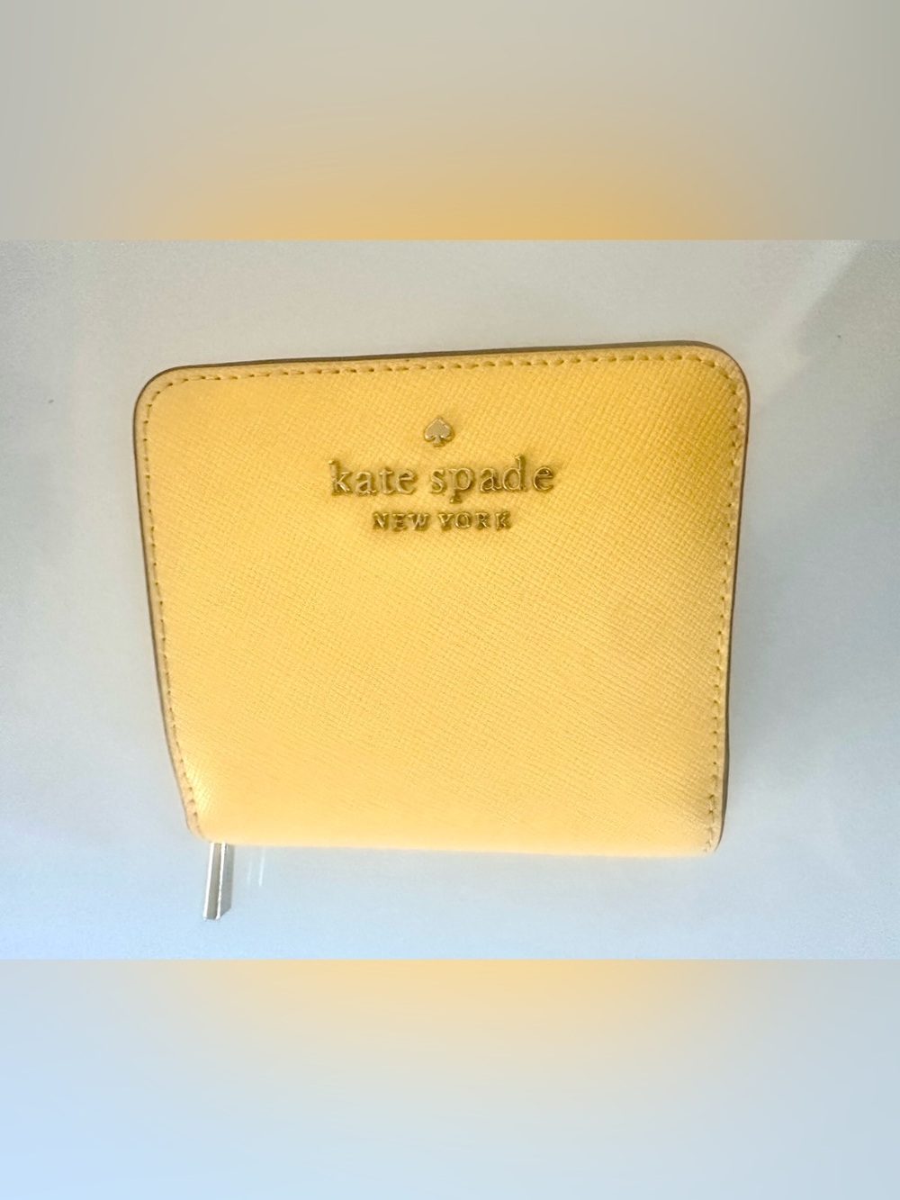 kate spade Yellow Saffiano ID Card Holder Wallet